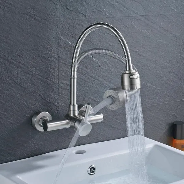360 Degree Rotation Wall Mounted Single Handle Faucet