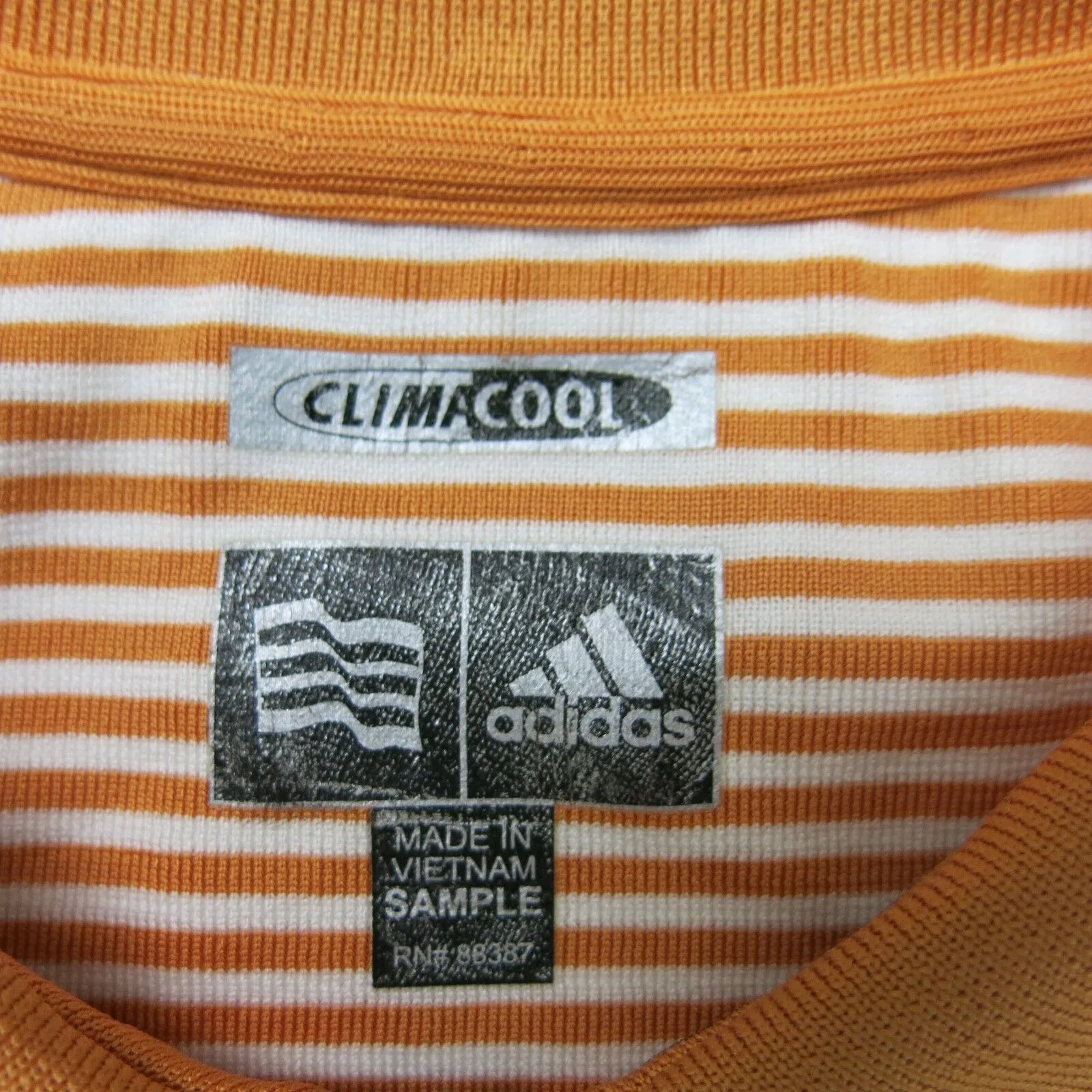 Adidas Climacool Womens Pullover Polo Shirt Sleeveless Orange White Size Small
