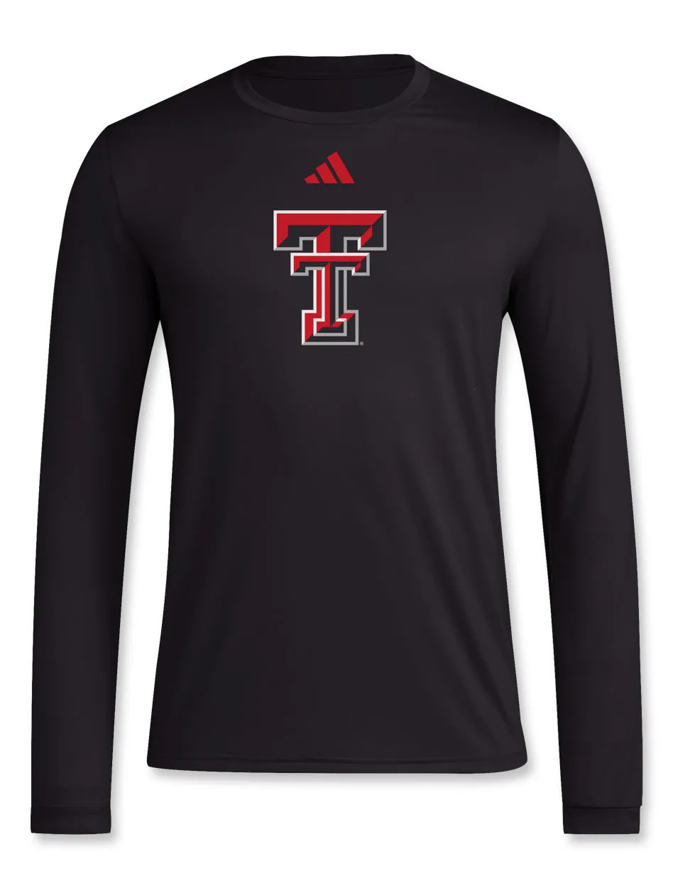 Adidas Texas Tech "Locker Double T Logo" 2024 Long Sleeve T-Shirt