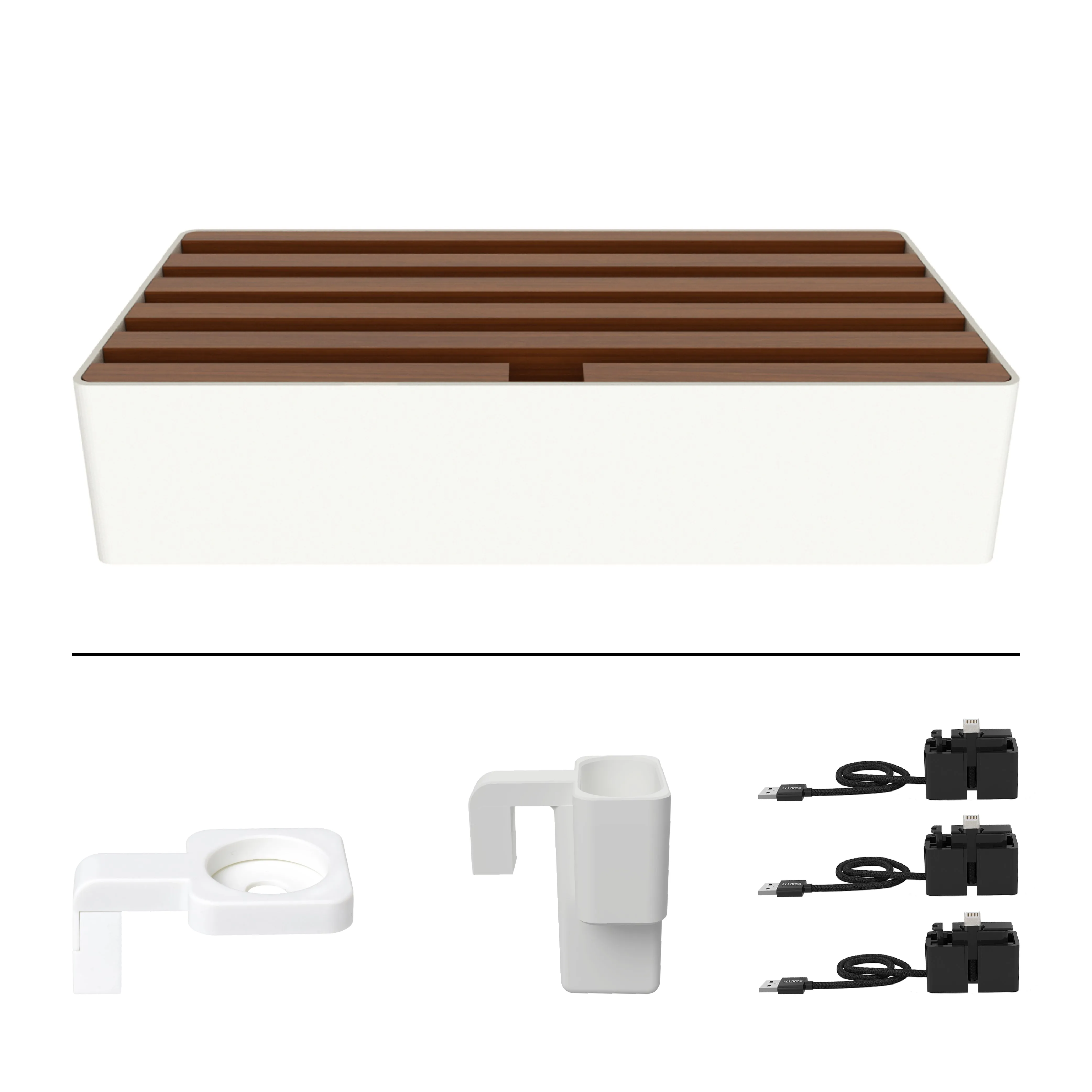 ALLDOCK Classic FAMILY White & Walnut Package