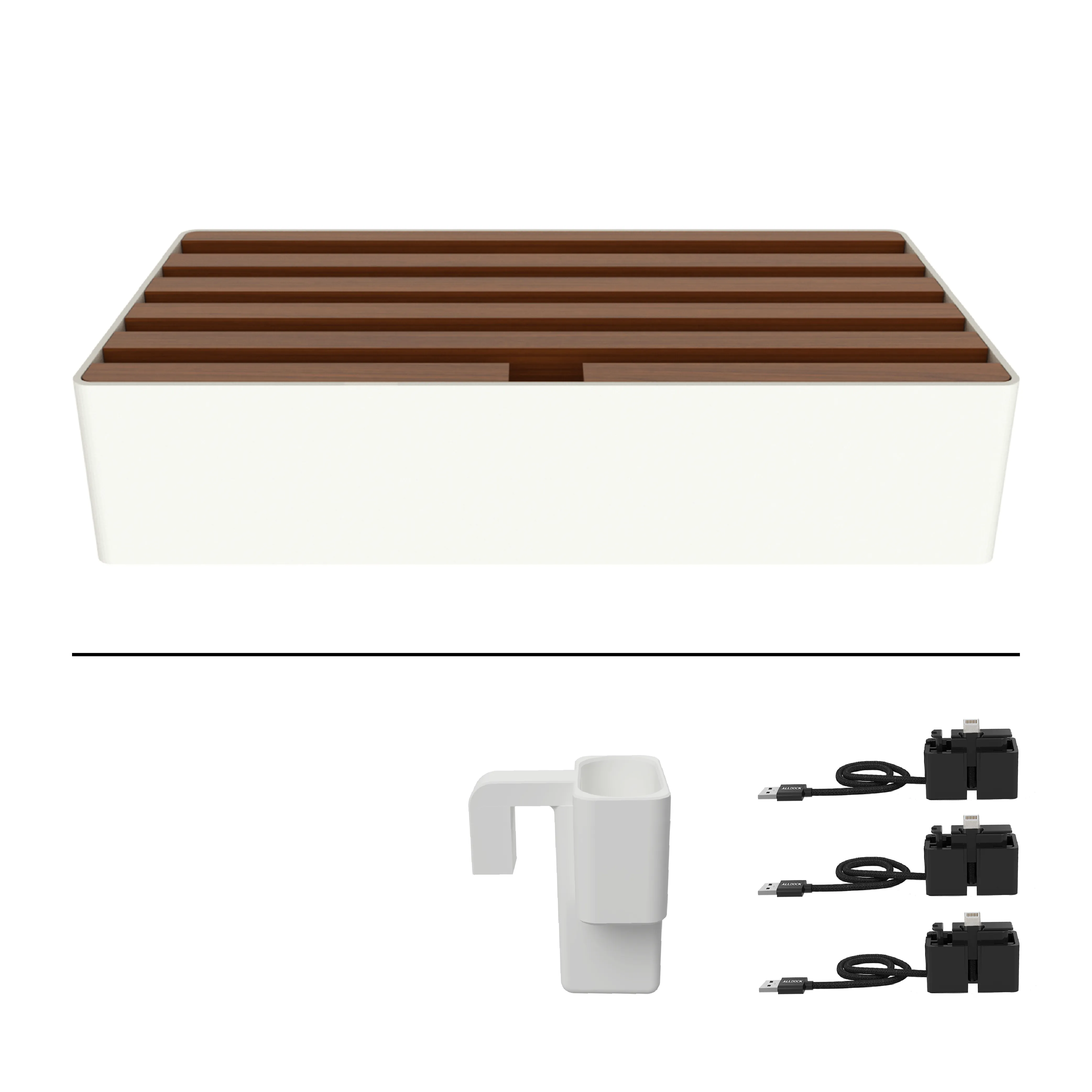 ALLDOCK Classic FAMILY White & Walnut Package