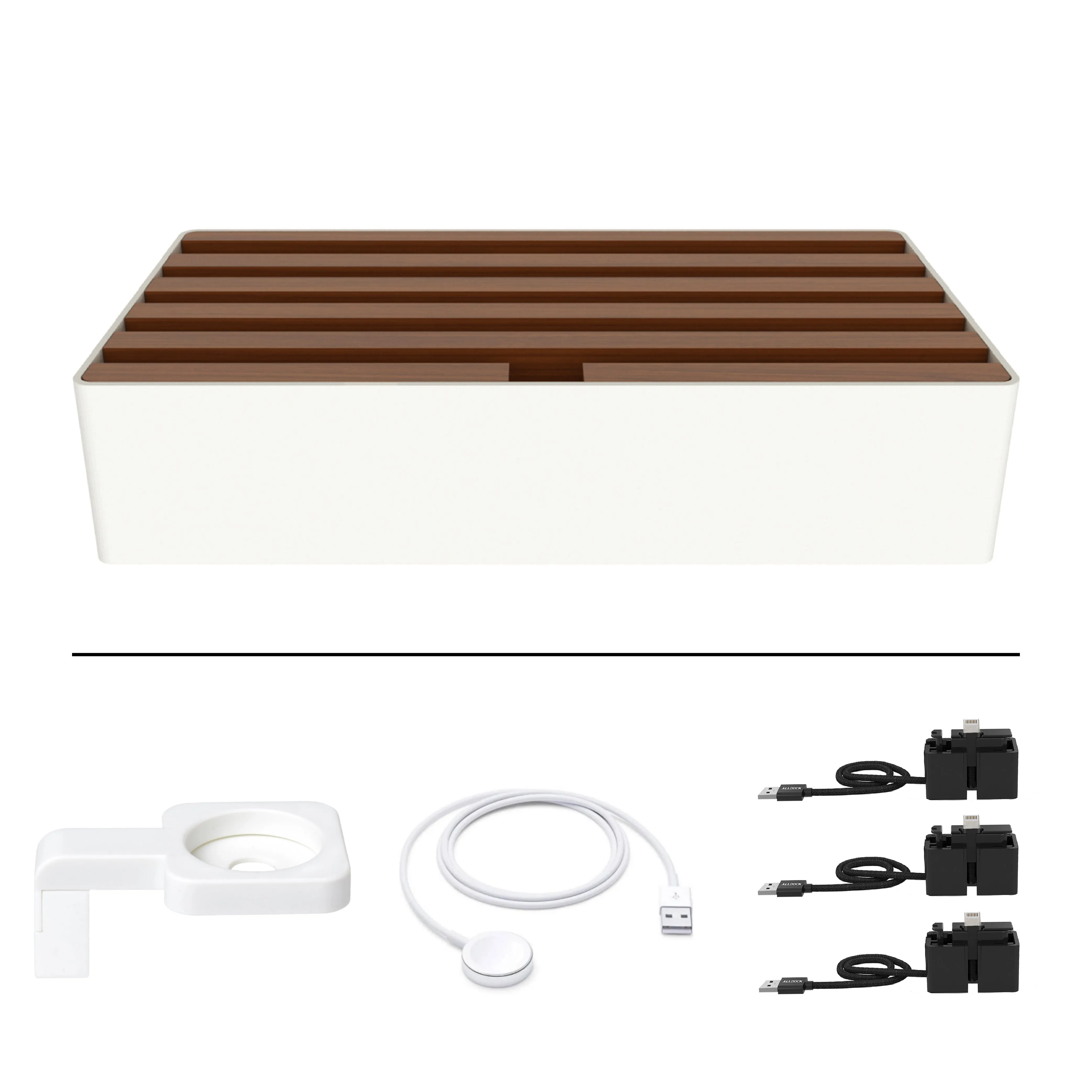 ALLDOCK Classic FAMILY White & Walnut Package
