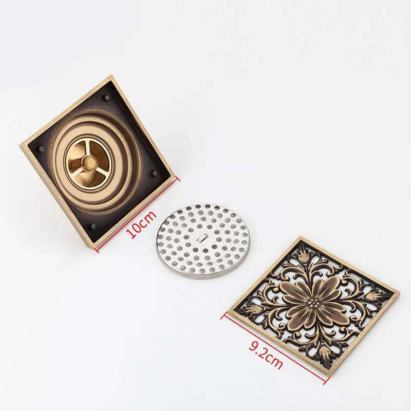 Antique Brass Bathroom Floor Waste Grate Drain