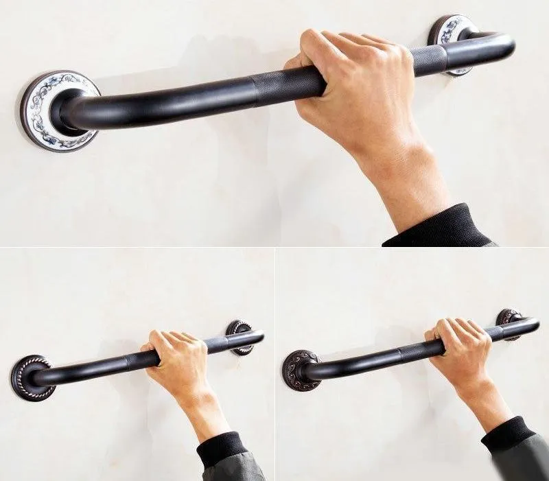 Antique Brass Brushed Bathtub Grab Bars Handrails