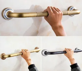 Antique Brass Brushed Bathtub Grab Bars Handrails