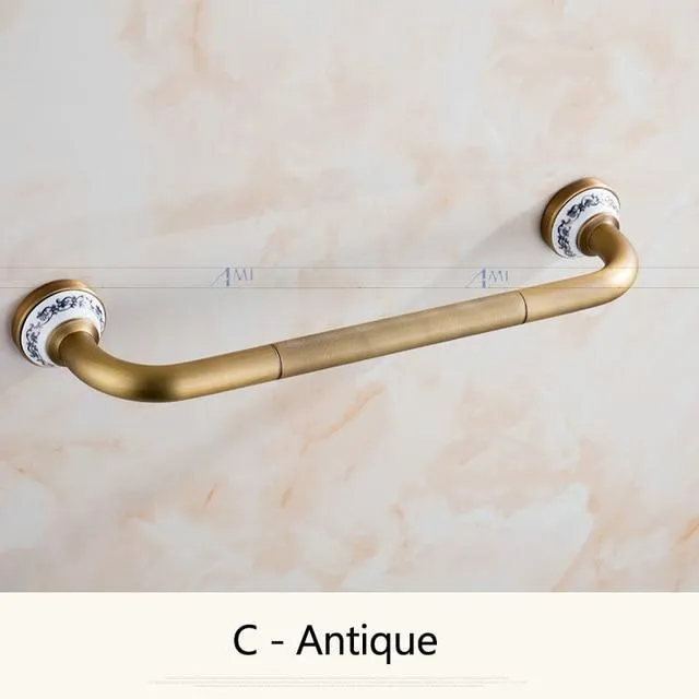 Antique Brass Brushed Bathtub Grab Bars Handrails