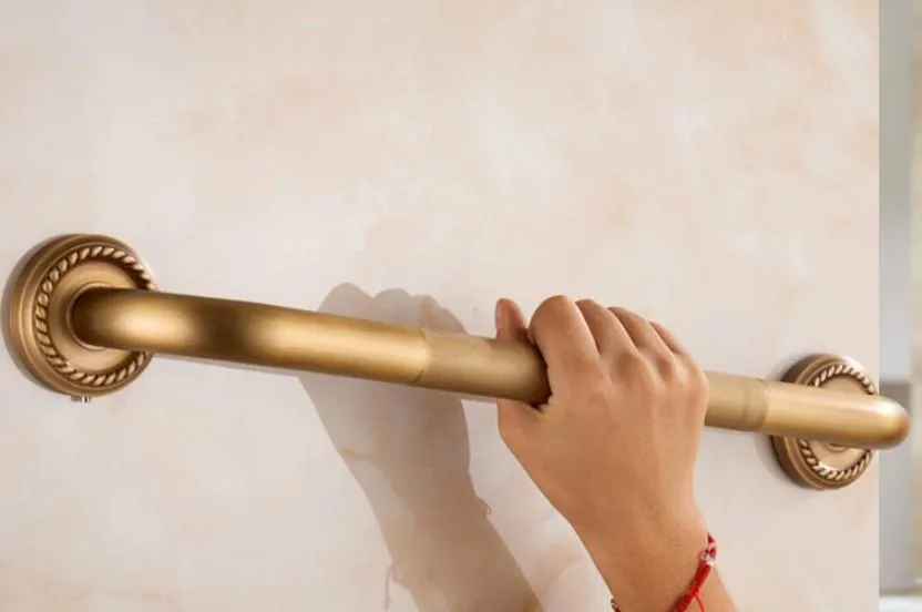 Antique Brass Brushed Bathtub Grab Bars Handrails