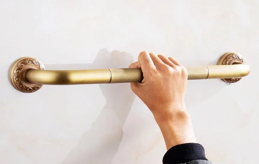 Antique Brass Brushed Bathtub Grab Bars Handrails