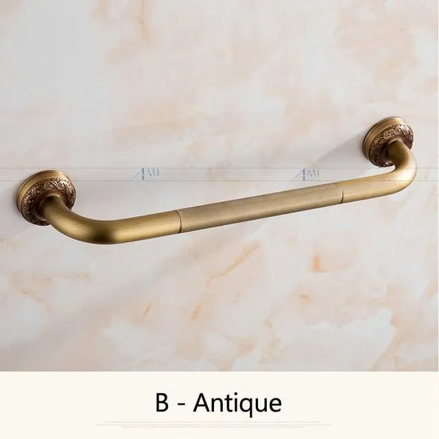 Antique Brass Brushed Bathtub Grab Bars Handrails