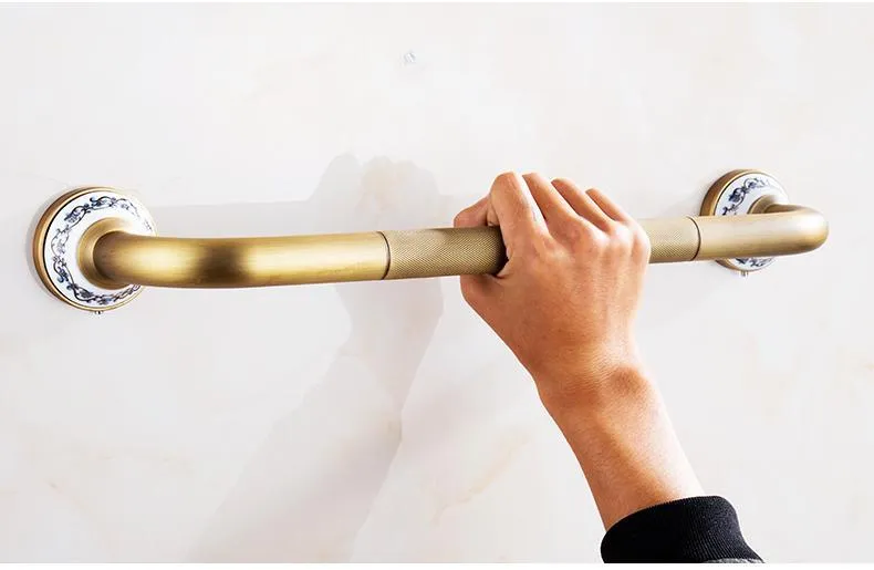 Antique Brass Brushed Bathtub Grab Bars Handrails