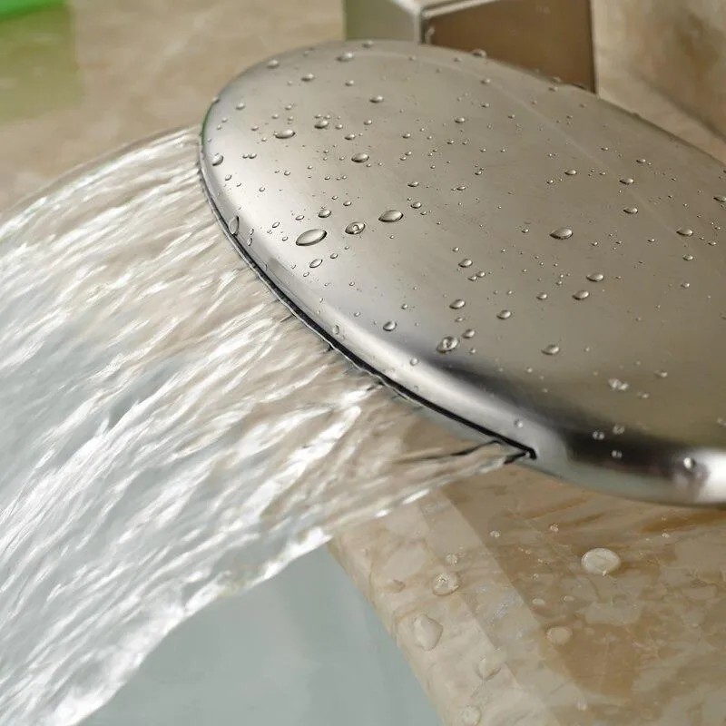 Basin Faucet Deck Mount Bathroom Mixer Tap with LED Light