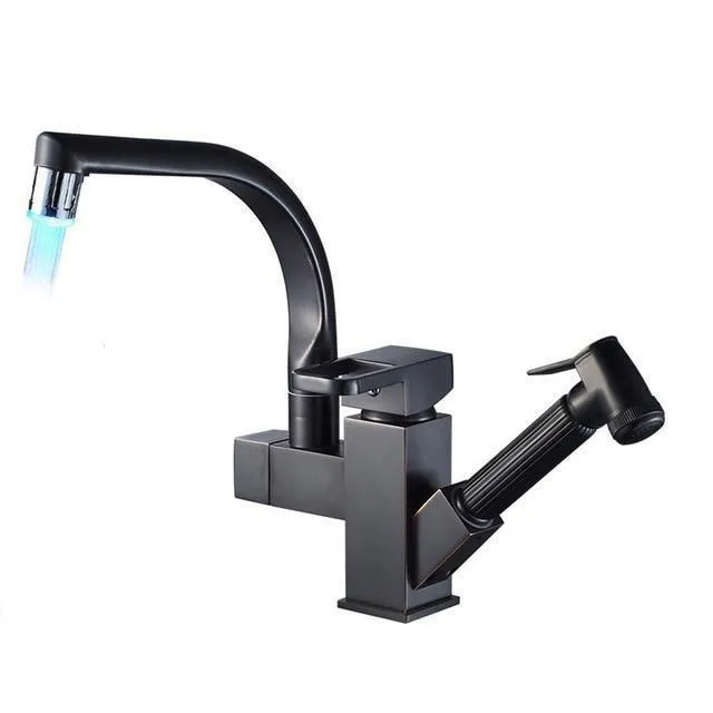 Deck Mounted Dual Spout Kitchen Faucet