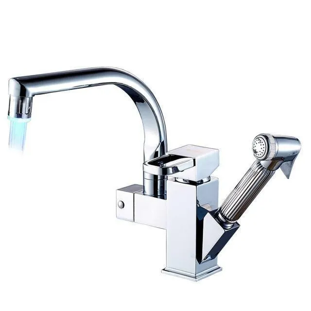 Deck Mounted Dual Spout Kitchen Faucet