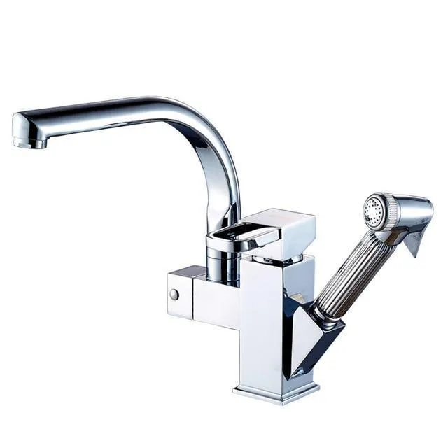 Deck Mounted Dual Spout Kitchen Faucet