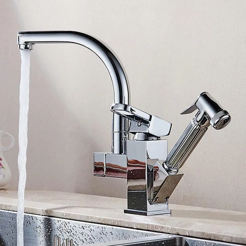Deck Mounted Dual Spout Kitchen Faucet