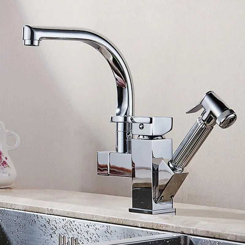 Deck Mounted Dual Spout Kitchen Faucet