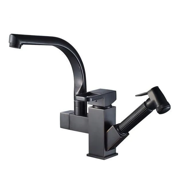 Deck Mounted Dual Spout Kitchen Faucet