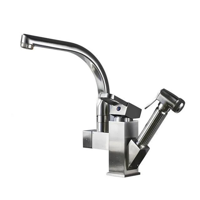 Deck Mounted Dual Spout Kitchen Faucet