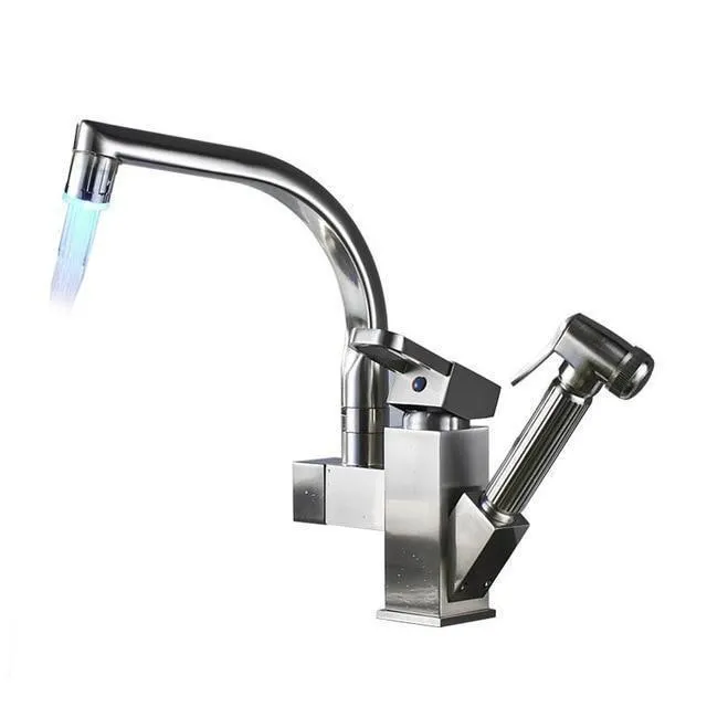 Deck Mounted Dual Spout Kitchen Faucet