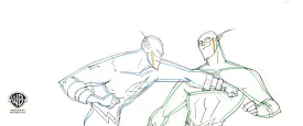 Justice League Unlimited Original Production Panoramic Drawing: The Flash and Reverse Flash