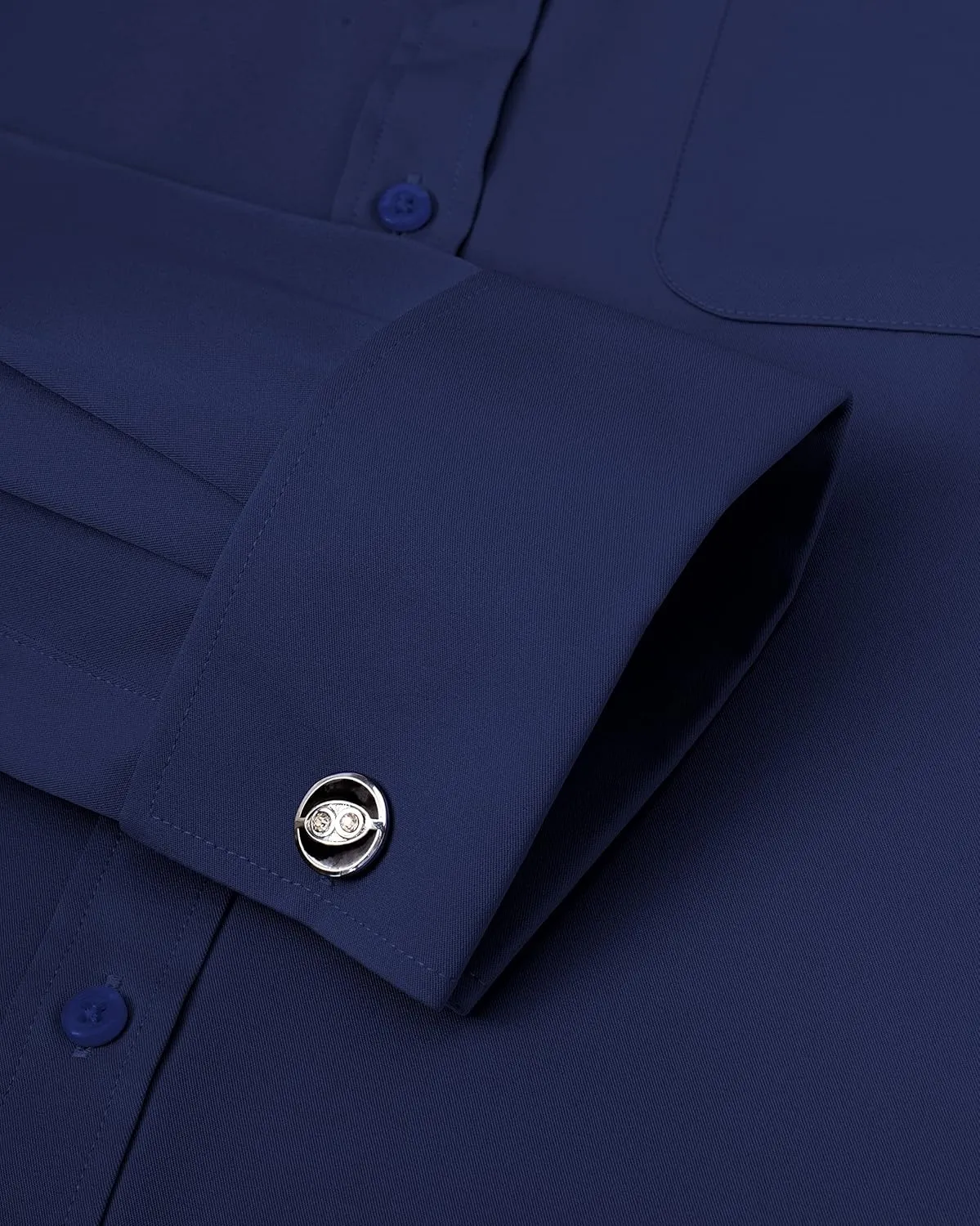 J.VER Men's French Cuff Dress Shirts Regular Fit Long Sleeve Spread Collar Metal Cufflink