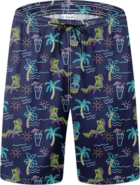 Mens Swim Trunks Quick Dry Board Shorts with Mesh Lining, Breathable Surf Beach Shorts Swimwear Bathing Suits