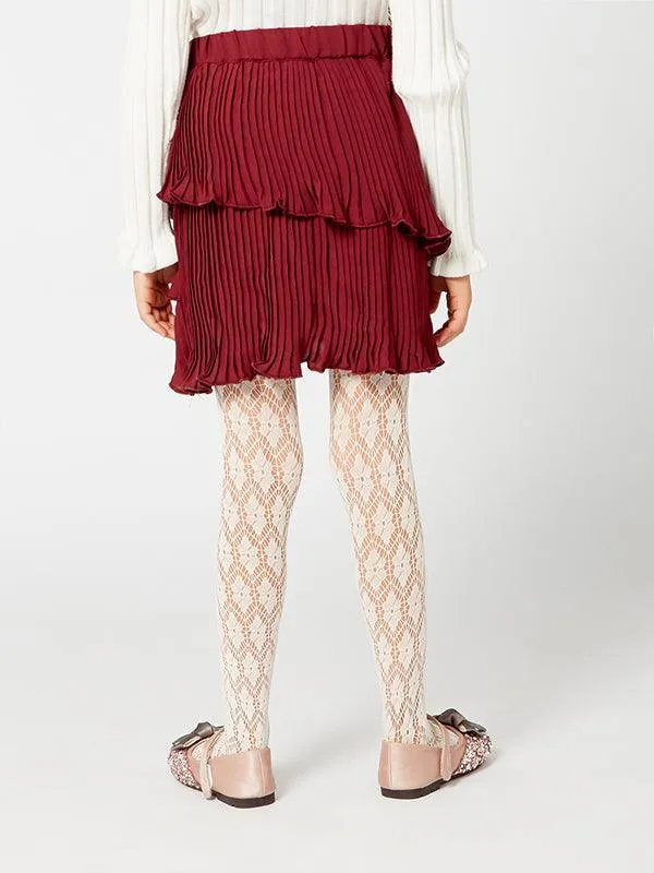 One Friday Wine Pleated Skirt