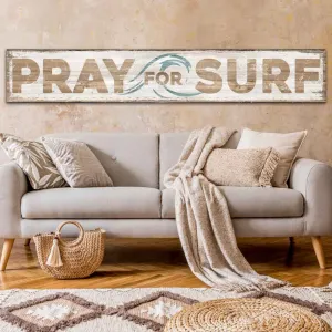 Pray for Surf Beach Sign Coastal Wall Decor