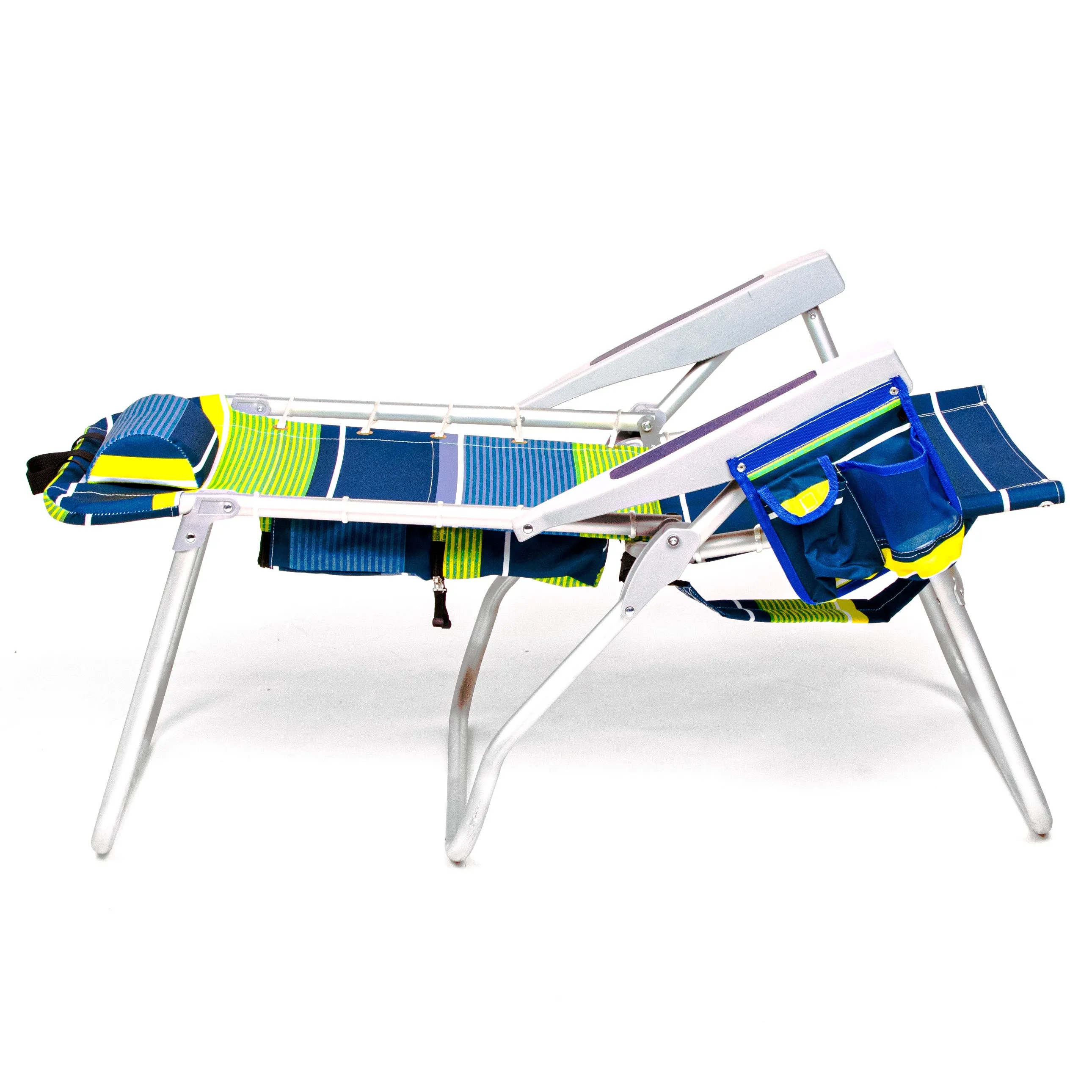 Tall Folding Backpack Beach Chair, Towel bar, Cooler Pouch and Storage