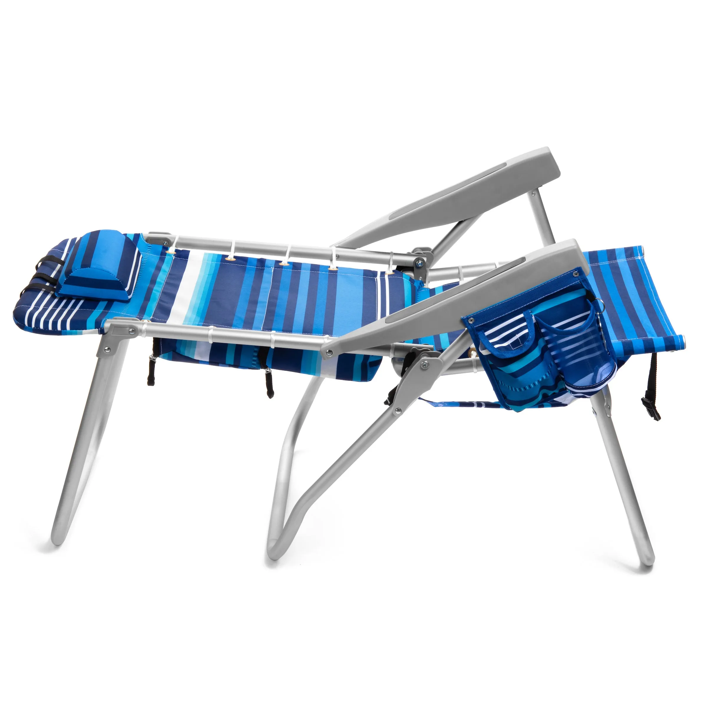 Tall Folding Backpack Beach Chair, Towel bar, Cooler Pouch and Storage