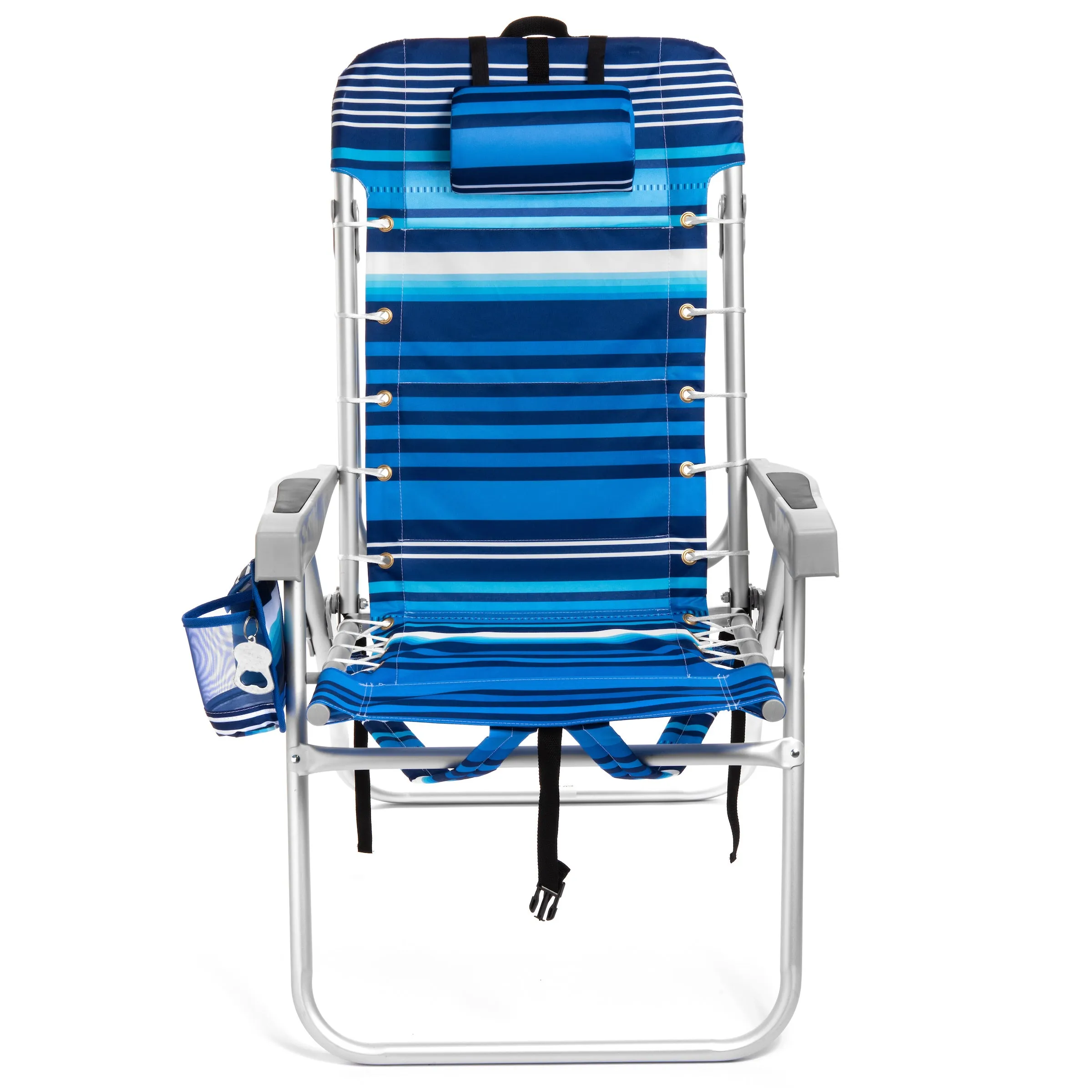 Tall Folding Backpack Beach Chair, Towel bar, Cooler Pouch and Storage