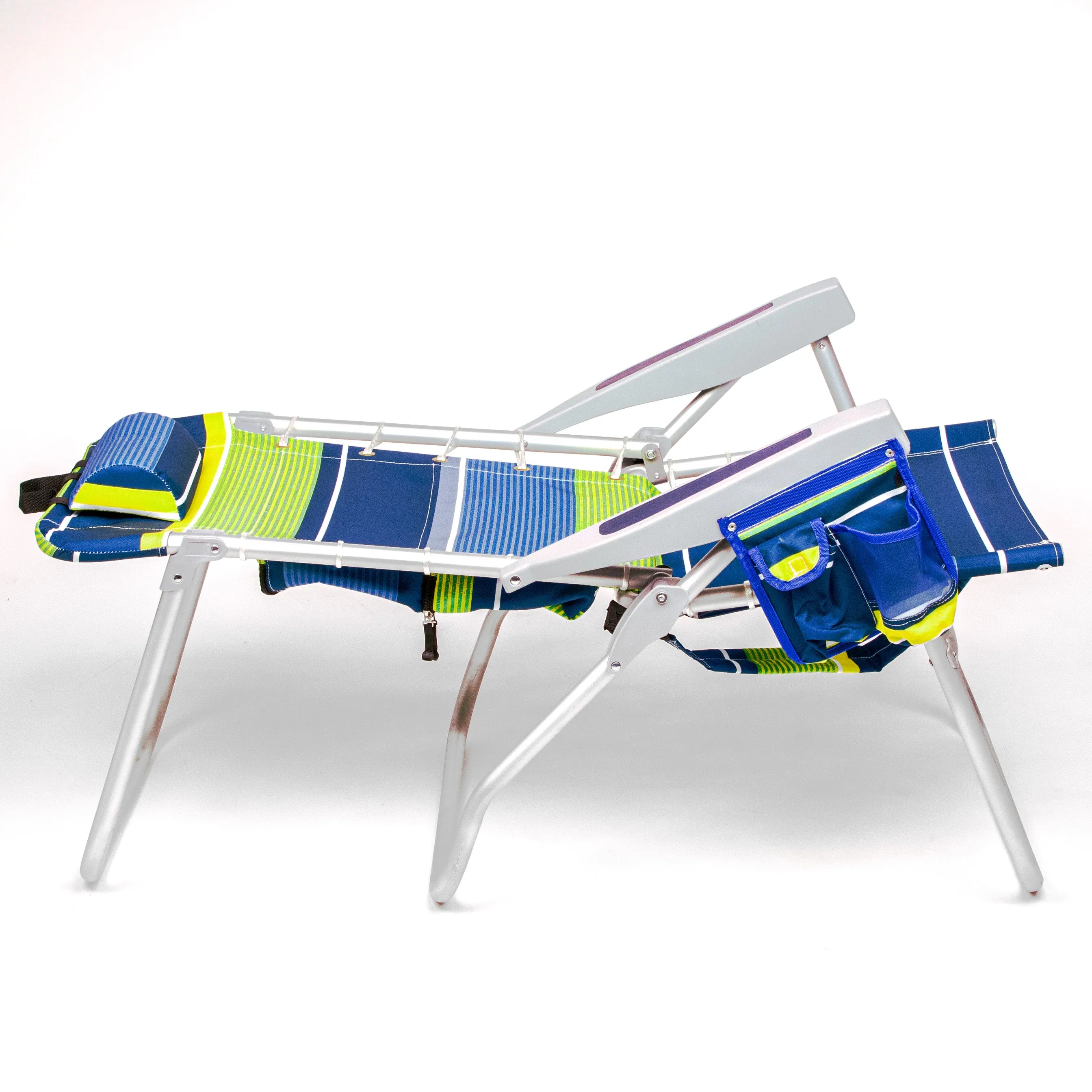 Tall Folding Backpack Beach Chair, Towel bar, Cooler Pouch and Storage