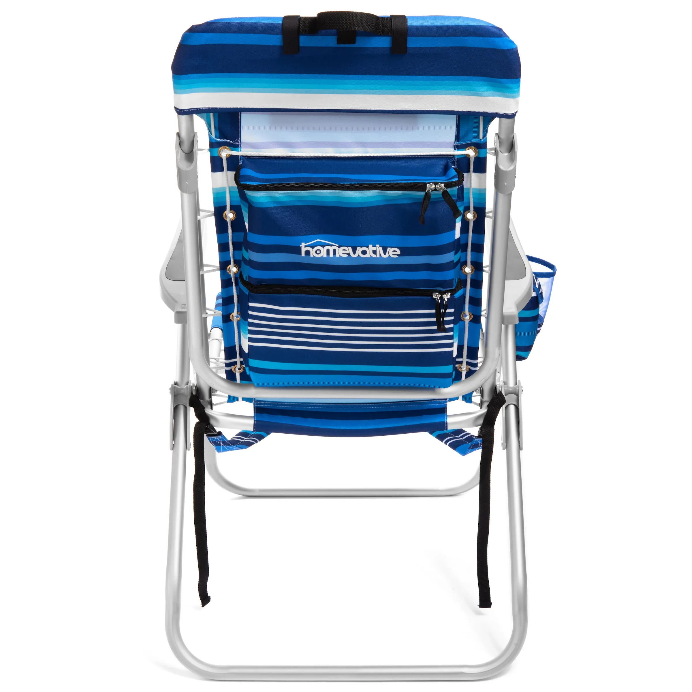 Tall Folding Backpack Beach Chair, Towel bar, Cooler Pouch and Storage