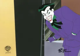 The New Batman Adventures Original Production Cel Signed by Bruce Timm: Joker