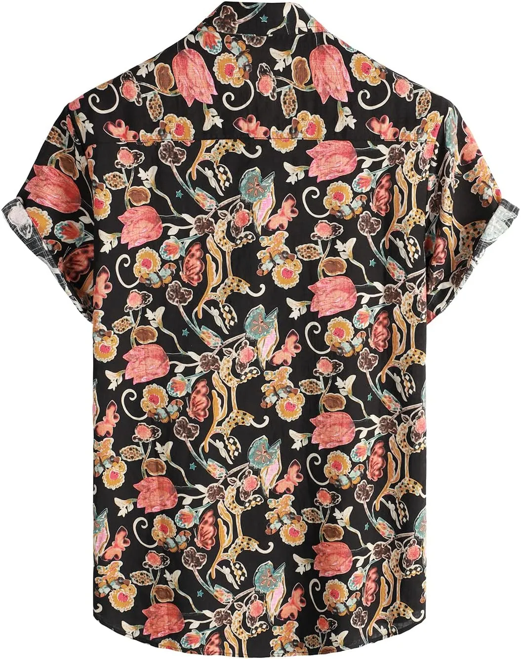 VATPAVE Mens Casual Short Sleeve Button Down Shirts Regular Fit Hawaiian Summer Shirt