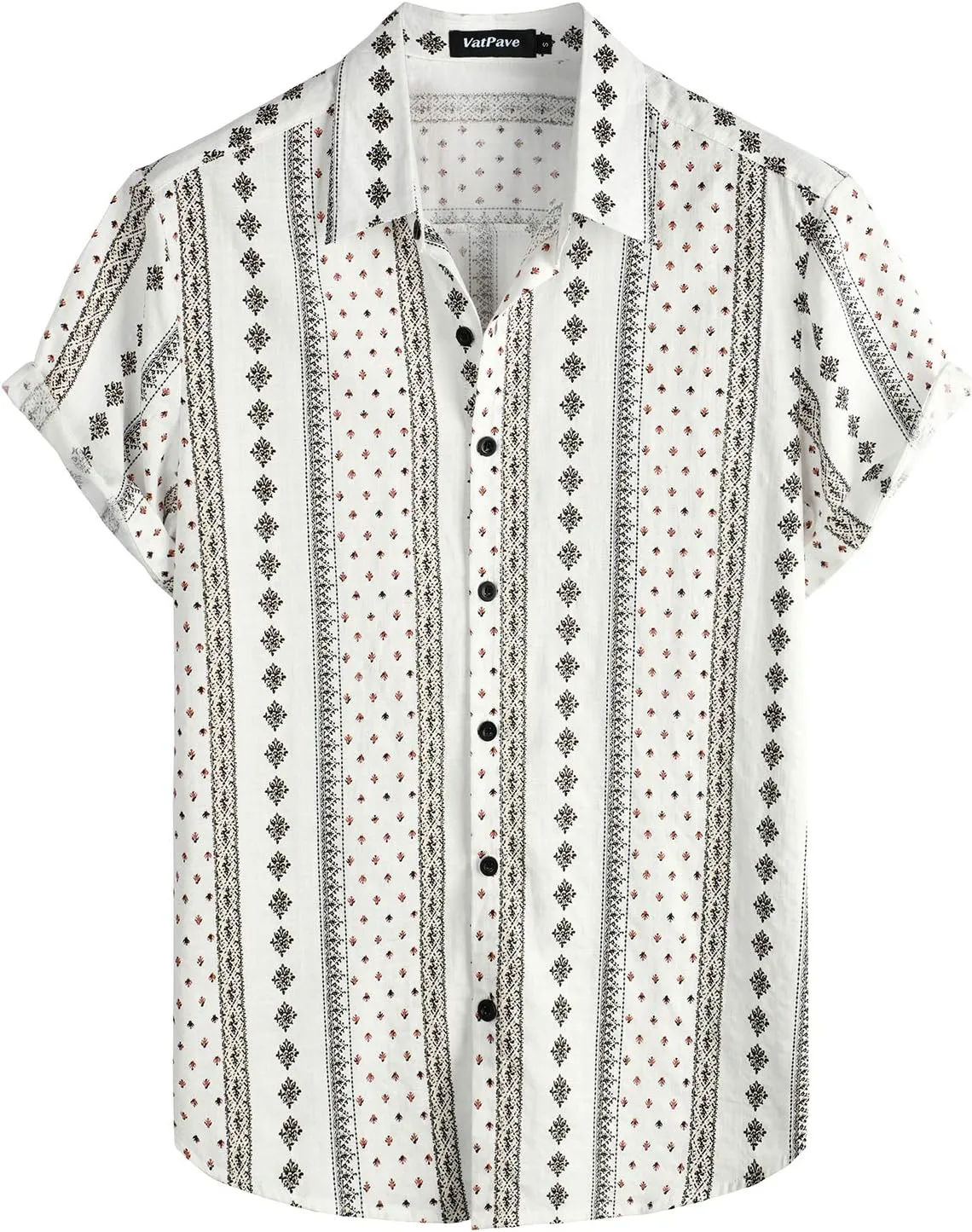 VATPAVE Mens Casual Short Sleeve Button Down Shirts Regular Fit Hawaiian Summer Shirt