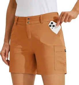 Willit Women's Golf Cargo Shorts Quick Dry Hiking Athletic Casual Summer Shorts with Pockets 5"